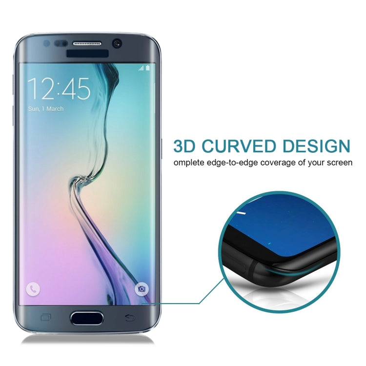 LOPURS 0.2 มม. 9H ความแข็งพื้นผิว 3D พื้นผิวโค้งแบบเต็มหน้าจอฟิล์มกระจกนิรภัยป้องกันการระเบิดสำหรับ Galaxy S6 edge