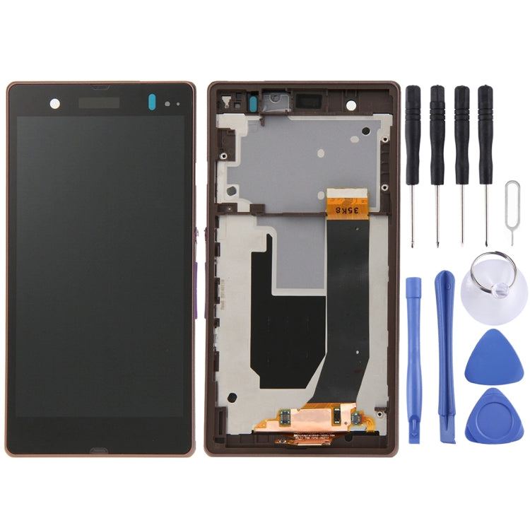 จอแสดงผล LCD + แผงสัมผัสพร้อมกรอบสำหรับ Sony Xperia Z / L36H / C6603 / C6602, For Xperia Z, Xperia Z / L36h (Purple)