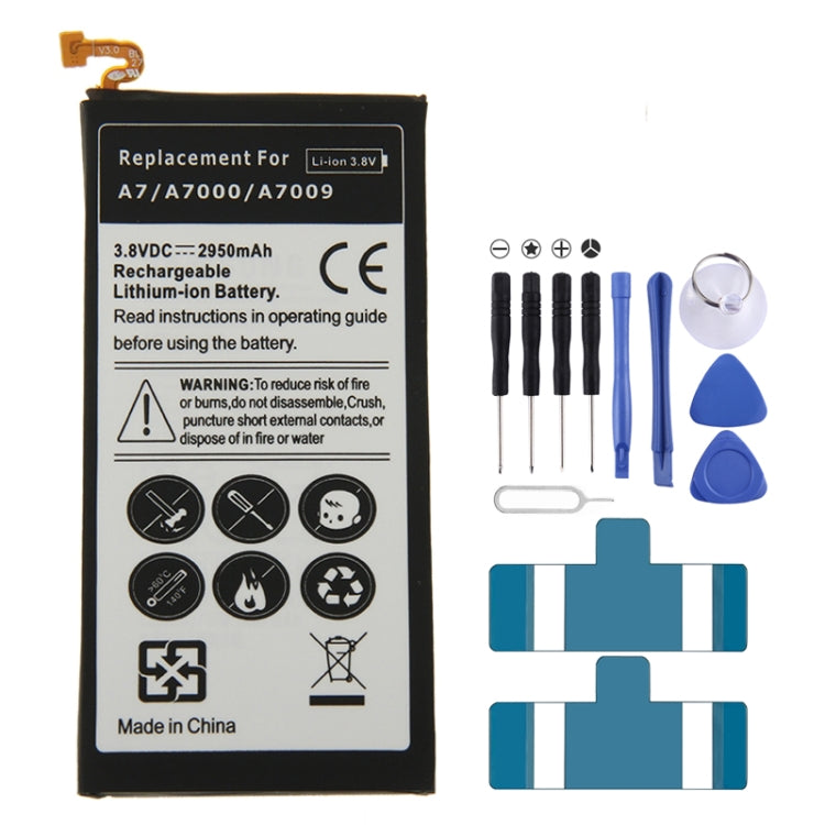 แบตเตอรี่ลิเธียมไอออนแบบรีชาร์จความจุสูง 2950mAh สำหรับ Galaxy A7 / A700 / A700S, For A7 / A700F