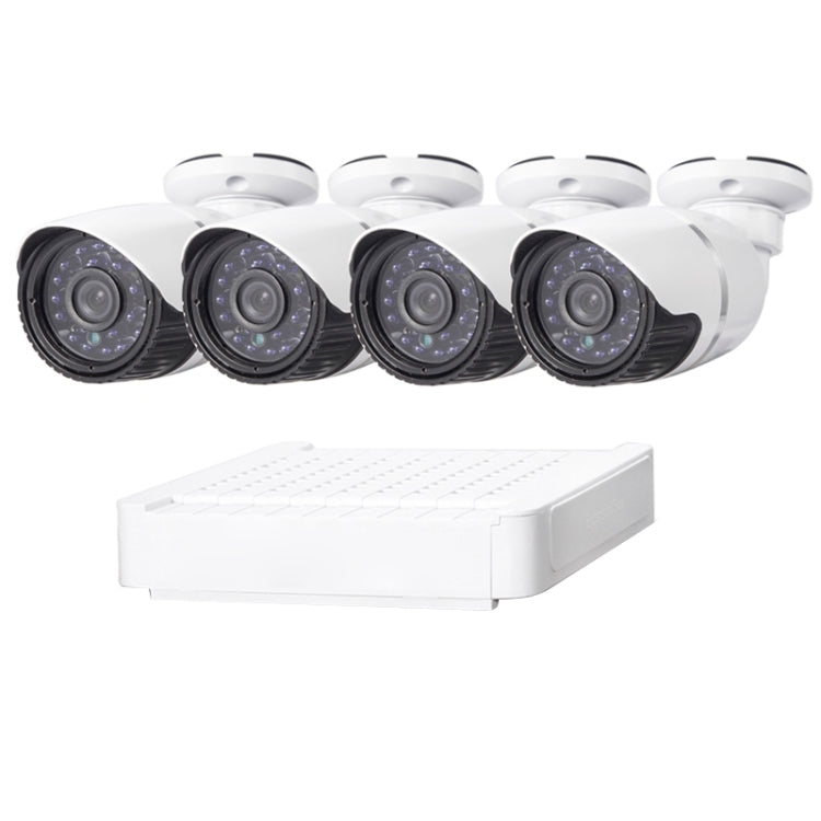 N4B-Mini/L 4 Ch 720P 1.0 ล้านพิกเซลชุด NVR กล้อง IP, รองรับการมองเห็นตอนกลางคืน / การตรวจจับการเคลื่อนไหว, ระยะ IR: 20 ม., N4B-Mini/L