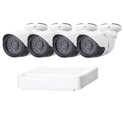 N4B-Mini/L 4 Ch 720P 1.0 ล้านพิกเซลชุด NVR กล้อง IP, รองรับการมองเห็นตอนกลางคืน / การตรวจจับการเคลื่อนไหว, ระยะ IR: 20 ม., N4B-Mini/L
