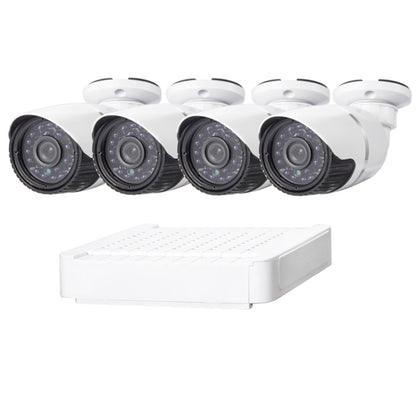 N4B-Mini/L 4 Ch 720P 1.0 ล้านพิกเซลชุด NVR กล้อง IP, รองรับการมองเห็นตอนกลางคืน / การตรวจจับการเคลื่อนไหว, ระยะ IR: 20 ม., N4B-Mini/L