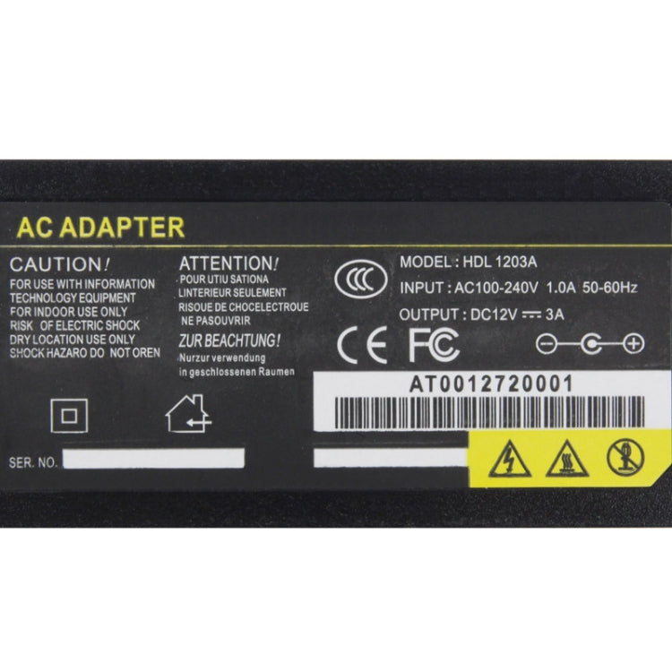 สหราชอาณาจักรเสียบ 12V 3A / 4 ช่อง DVR อะแดปเตอร์ไฟ AC, เคล็ดลับเอาท์พุท: 5.5 x 2.5 มม., EU Plug 12V 3A, AU Plug 12V 3A, UK Plug 12V 3A, US Plug 12V 3A