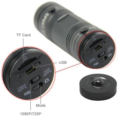 กล้องหมวกกันน็อค F9 Full HD 1080P / กล้องกีฬา / กล้องจักรยาน, รองรับการ์ด TF, เลนส์มุมกว้าง 120 องศา, F9