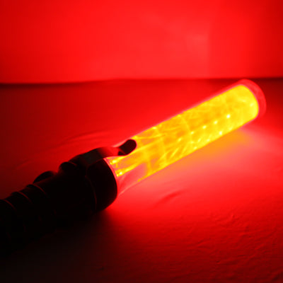 กระบอง LED สีแดงควบคุมการจราจร 3 โหมดพร้อมฟังก์ชันปลุก ความยาว 53.5 ซม, Length: 53.5cm with Alarm Function