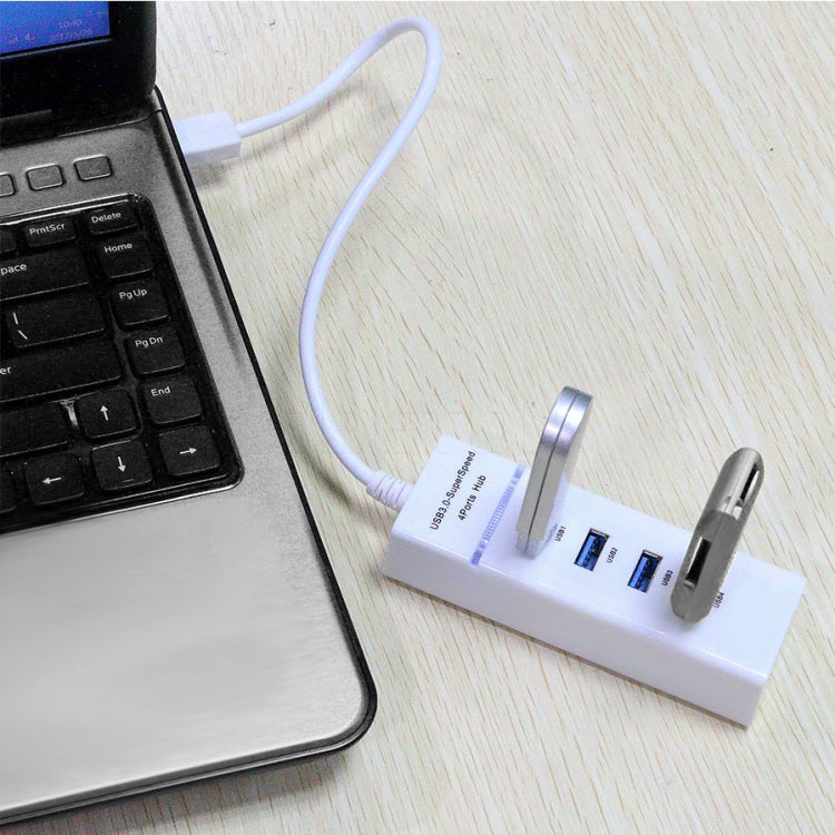 4 พอร์ต USB 3.0 Hub Splitter พร้อม LED, ความเร็วสูงสุด 5Gbps, BYL-P104, USB 3.0 (White), USB 3.0 (Black)