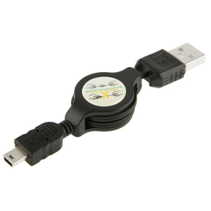ข้อมูล USB และสายชาร์จแบบพับเก็บได้สำหรับ Motorola V3 / โทรศัพท์มือถือ / MP3 / MP4 / กล้องดิจิตอล / GPS ความยาว: 10 ซม. (สามารถขยายได้ถึง 80 ซม.), สีดำ, USB 2.0 to Mini 5 Pin, USB 1.1 to Mini 5 Pin