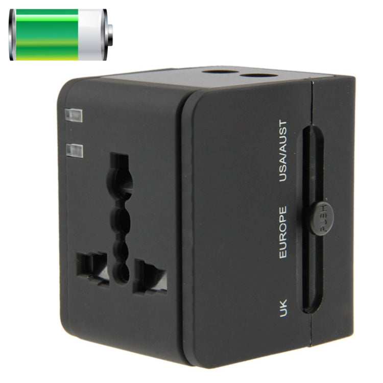 นานาชาติ 2.1A 2-USB EU / AU / UK / US ปลั๊กอะแดปเตอร์สากลสำหรับเดินทาง, 2.1A