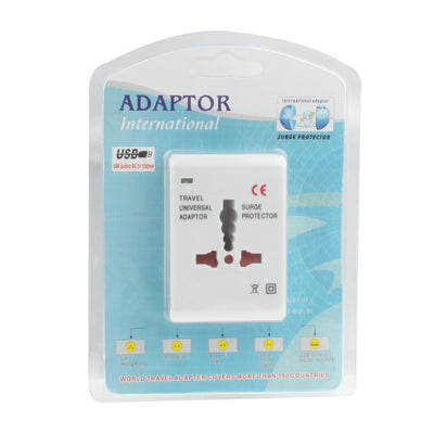 ปลั๊กอะแดปเตอร์ไฟ AC สำหรับเดินทางแบบ Universal US / EU / AU / UK พร้อมช่องเสียบเครื่องชาร์จ USB, With USB Port