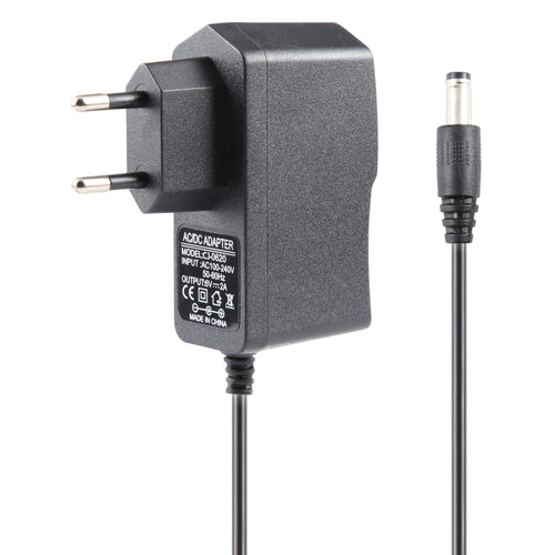 EU Plug AC 100-240V เป็น DC 6V 2A Power Adapter, เคล็ดลับ: 5.5 x 2.1 มม., ความยาวสายเคเบิล: 1.1 ม., EU Plug DC 6V 2A