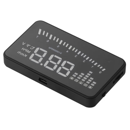 X5 HUD จอแสดงผลบนกระจกหน้ารถอเนกประสงค์ขนาด 3 นิ้วพร้อมระบบ OBDII EOBD, เซ็นเซอร์ตรวจจับแสง, ความเร็วในการหมุน, หน่วยความเร็วในการหมุน, เครื่องหมายหน่วย, แรงดันไฟฟ้า, อุณหภูมิของน้ำ, เครื่องหมายเตือน, X5 HUD 3 inch