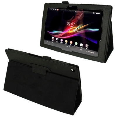 ซองหนังเนื้อลิ้นจี่พร้อมที่วางสำหรับ Sony Xperia Tablet Z / 10.1