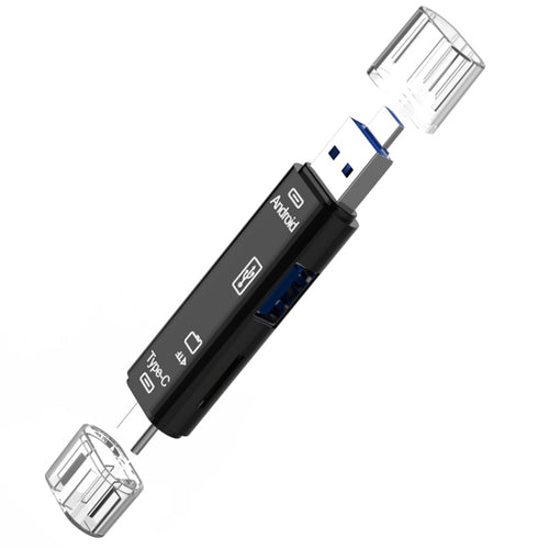 D-188 3 in 1 TF และ USB เป็น Micro USB และเครื่องอ่านการ์ด Type-C ขั้วต่ออะแดปเตอร์ OTG