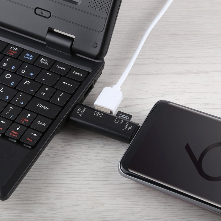 D-188 3 in 1 TF และ USB เป็น Micro USB และเครื่องอ่านการ์ด Type-C ขั้วต่ออะแดปเตอร์ OTG