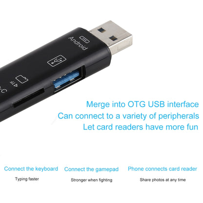 D-188 3 in 1 TF และ USB เป็น Micro USB และเครื่องอ่านการ์ด Type-C ขั้วต่ออะแดปเตอร์ OTG