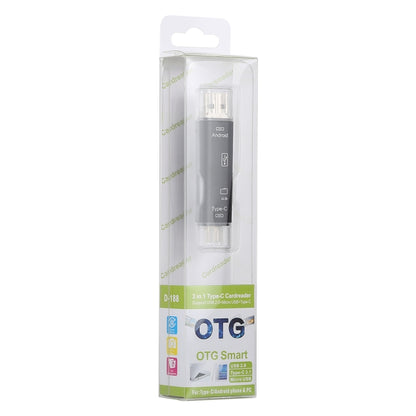 D-188 3 in 1 TF และ USB เป็น Micro USB และเครื่องอ่านการ์ด Type-C ขั้วต่ออะแดปเตอร์ OTG