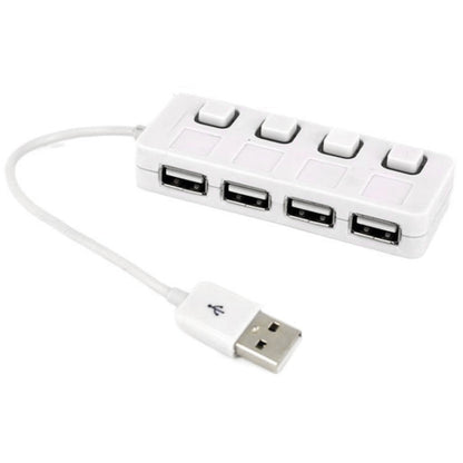 4 พอร์ต USB 2.0 HUB พร้อม 4 สวิตช์, 4 Ports with 4 Switch (Black), 4 Ports with 4 Switch (White)