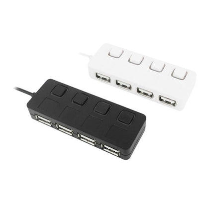 4 พอร์ต USB 2.0 HUB พร้อม 4 สวิตช์, 4 Ports with 4 Switch (Black), 4 Ports with 4 Switch (White)