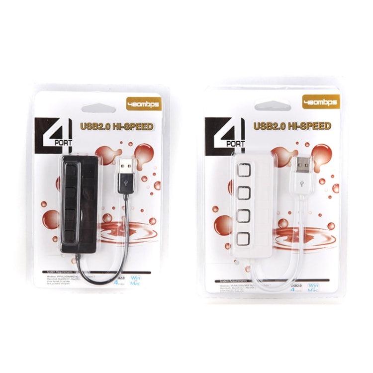 4 พอร์ต USB 2.0 HUB พร้อม 4 สวิตช์, 4 Ports with 4 Switch (Black), 4 Ports with 4 Switch (White)
