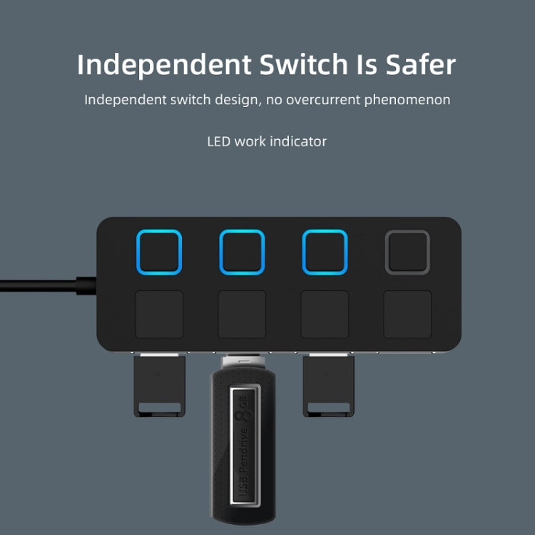 4 พอร์ต USB 2.0 HUB พร้อม 4 สวิตช์, 4 Ports with 4 Switch (Black), 4 Ports with 4 Switch (White)