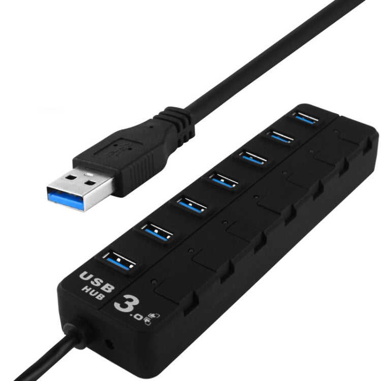 7 พอร์ต USB 3.0 Hub พร้อมสวิตช์แยกสำหรับแต่ละพอร์ตการถ่ายโอนข้อมูล, 7 Ports (Black)