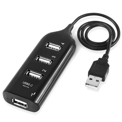 4 พอร์ต USB 2.0 HUB ความยาวสายเคเบิล: 30 ซม, 4 Ports (Black), 4 Ports (White)
