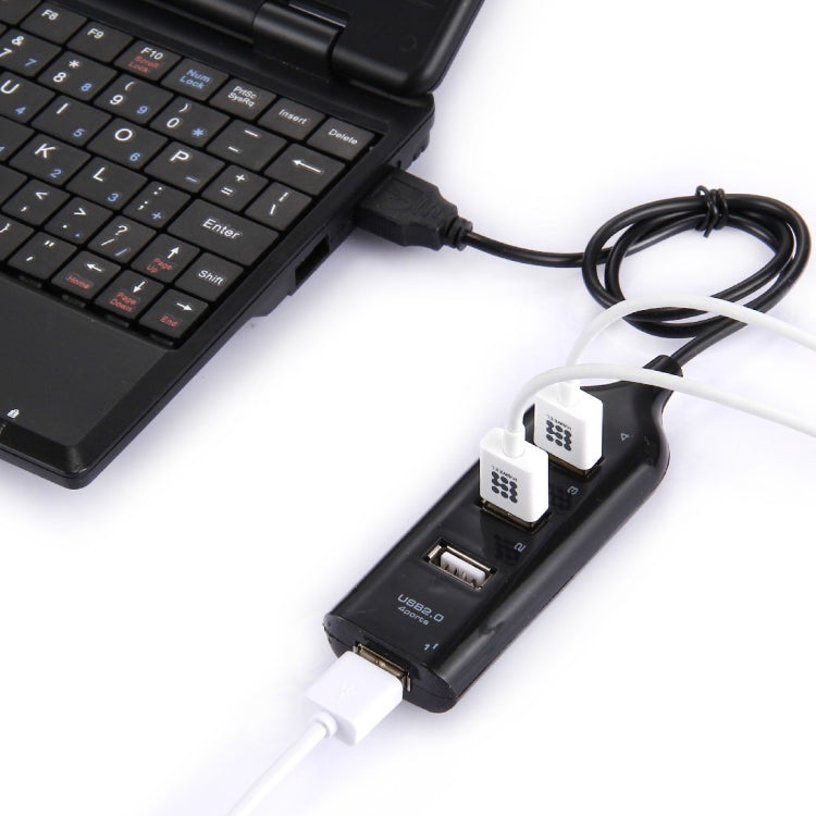 4 พอร์ต USB 2.0 HUB ความยาวสายเคเบิล: 30 ซม, 4 Ports (Black), 4 Ports (White)