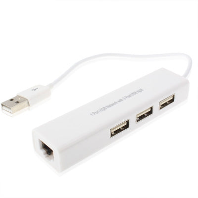 เครือข่าย USB 1 พอร์ตพร้อมฮับ USB 3 พอร์ตเข้ากับการ์ดอะแดปเตอร์ Lan Ethernet RJ45 ตัวเมีย, USB 2.0