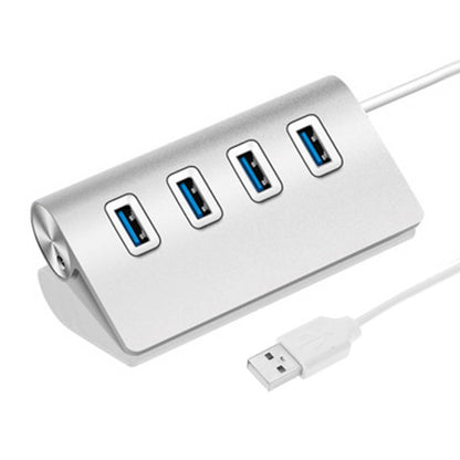 ความเร็วสูง 5Gbps 4 พอร์ต USB 3.0 HUB ตัวแยก USB อลูมิเนียมแบบพกพา รองรับ 2TB, 4 Ports (Silver)