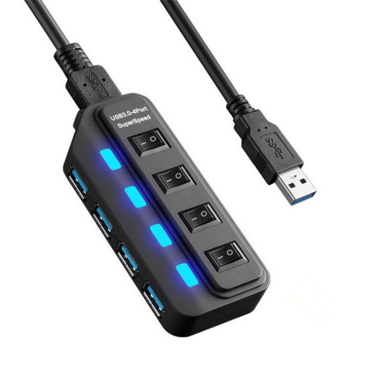 ฮับ USB 3.0 จำนวน 4 พอร์ตพร้อมสวิตช์แยกสำหรับแต่ละพอร์ตการถ่ายโอนข้อมูล