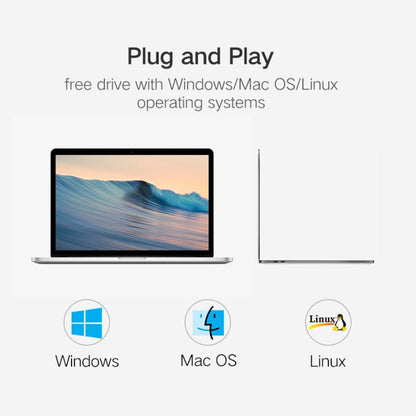 ฮับ USB 3.0 จำนวน 4 พอร์ตพร้อมสวิตช์แยกสำหรับแต่ละพอร์ตการถ่ายโอนข้อมูล