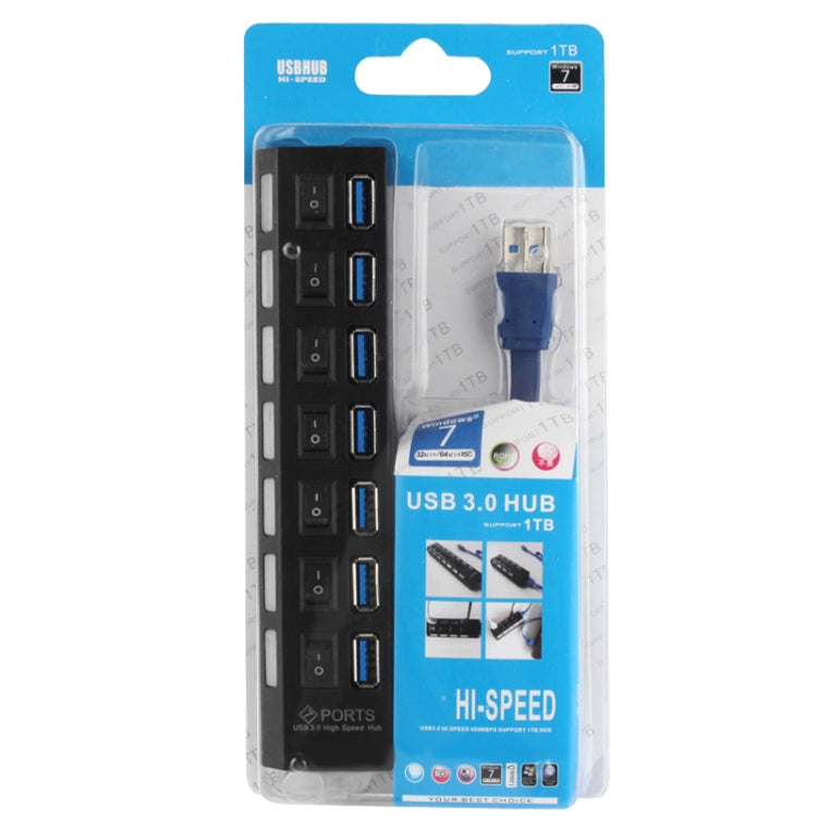 7 พอร์ต USB 3.0 HUB, ความเร็วสูงสุด 5Gbps, Plug and Play, รองรับ 1TB, 7 Ports (Black), 7 Ports (White)