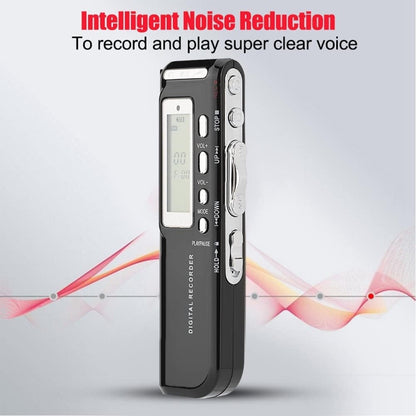 เครื่องบันทึกเสียงดิจิตอล 4GB เครื่องอัดเสียง MP3, รองรับการบันทึกโทรศัพท์, ฟังก์ชั่น VOX (สีดำ)