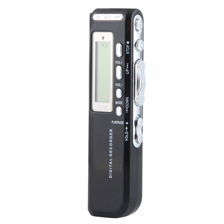 เครื่องบันทึกเสียงดิจิตอล 8GB เครื่องอัดเสียง MP3, รองรับการบันทึกโทรศัพท์, ฟังก์ชั่น VOX, แหล่งจ่ายไฟ: แบตเตอรี่ AAA x 2 (สีดำ)
