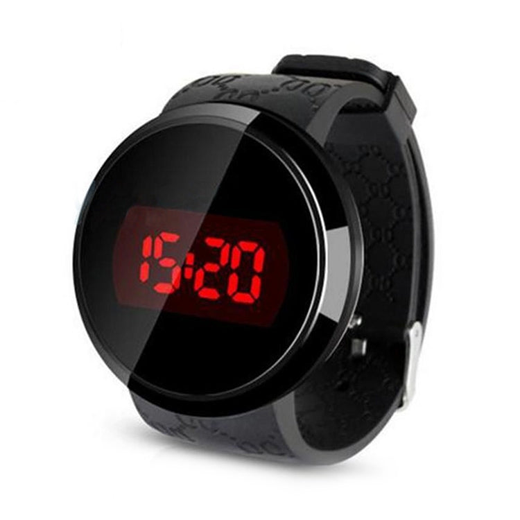 หน้าจอสัมผัส LED นาฬิกาดิจิตอลนาฬิกาข้อมือนาฬิกาสายรัดซิลิโคน (สีขาว)