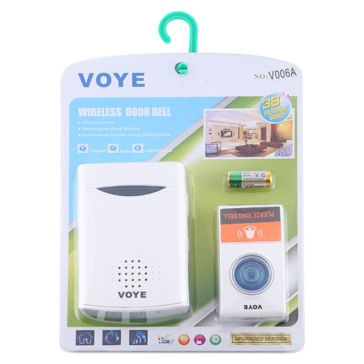 VOYE V006A Home Music รีโมทคอนโทรล ออดไร้สายพร้อมเสียงโพลีโฟนี 38 เสียง, V006A