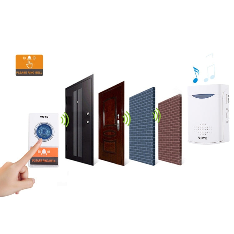 VOYE V006A Home Music รีโมทคอนโทรล ออดไร้สายพร้อมเสียงโพลีโฟนี 38 เสียง, V006A