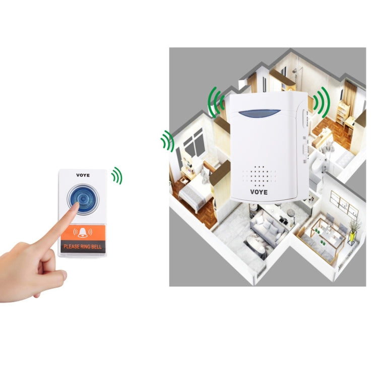 VOYE V006A Home Music รีโมทคอนโทรล ออดไร้สายพร้อมเสียงโพลีโฟนี 38 เสียง, V006A