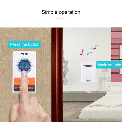 VOYE V006A Home Music รีโมทคอนโทรล ออดไร้สายพร้อมเสียงโพลีโฟนี 38 เสียง, V006A