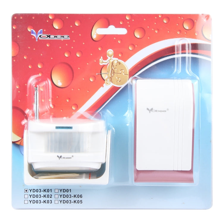 YD-03-K01 กระดิ่งประตูไร้สายแบบเหนี่ยวนำมนุษย์ DC ปลั๊ก EU, YD-03-K01