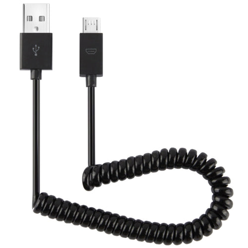 สายชาร์จ Micro USB Data Sync แบบขด ความยาว 27.5 ซม. (สามารถขยายได้สูงสุด 100 ซม.)