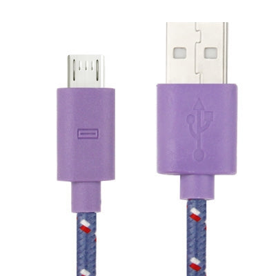Nylon Netting Style Micro 5 Pin USB Data Transfer / Charge Cable, ความยาว: 3 ม
