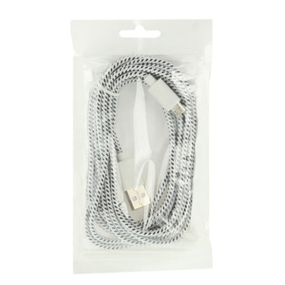 Nylon Netting Style Micro 5 Pin USB Data Transfer / Charge Cable, ความยาว: 3 ม