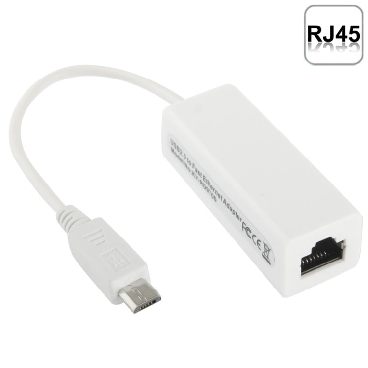 อะแดปเตอร์อีเทอร์เน็ต Micro USB 2.0 สำหรับแท็บเล็ตพีซี / Android TV ความยาว: 20 ซม
