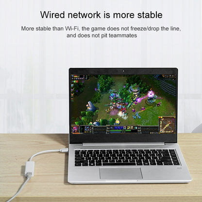 อะแดปเตอร์อีเทอร์เน็ต USB 2.0 สำหรับแท็บเล็ตพีซี / Android TV ความยาว: 20 ซม
