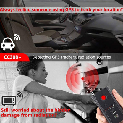 CC308+ Multi-Detector Full-Range All-Round Detector สำหรับกล้องจิ๋วที่ซ่อนอยู่ / เลนส์ IP / GMS / RF เครื่องตรวจจับสัญญาณ Finder, CC308+ Detector