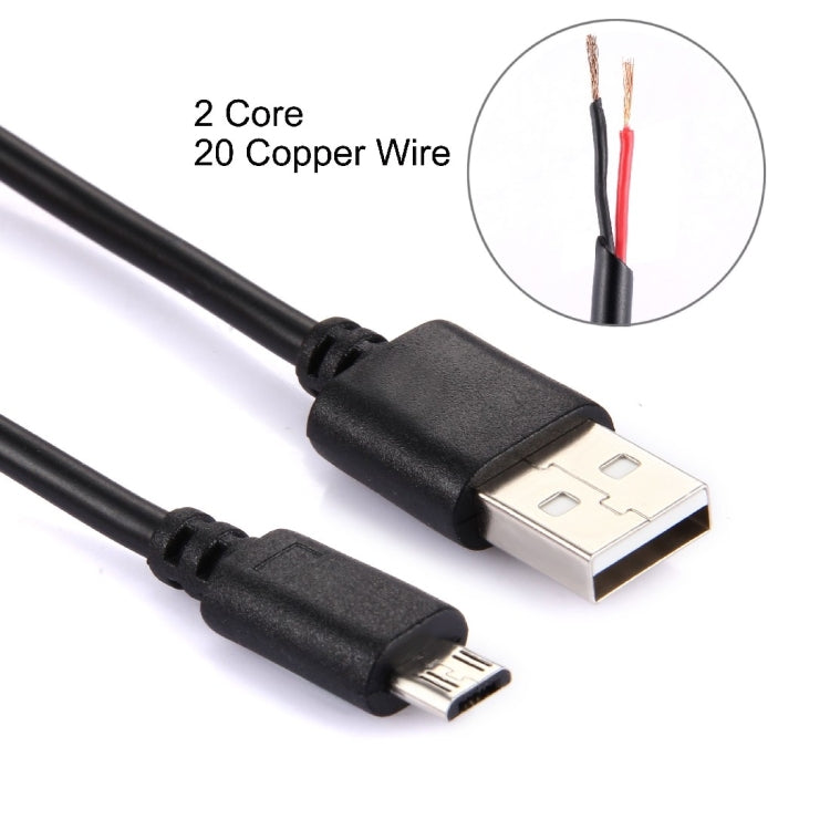 2 คอร์ 20 สายทองแดงไมโคร USB เข้ากับ USB 2.0 สายชาร์จความยาวสายเคเบิล: ประมาณ 30 ซม.