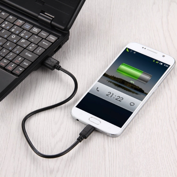 2 คอร์ 20 สายทองแดงไมโคร USB เข้ากับ USB 2.0 สายชาร์จความยาวสายเคเบิล: ประมาณ 30 ซม.