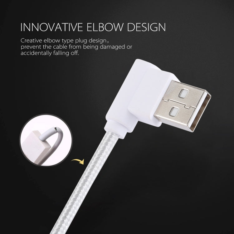 1.2 ม. 2A 90 สายทองแดงทอข้อศอก USB-C / Type-C 3.1 ถึง USB 2.0 ข้อมูล / สายชาร์จ