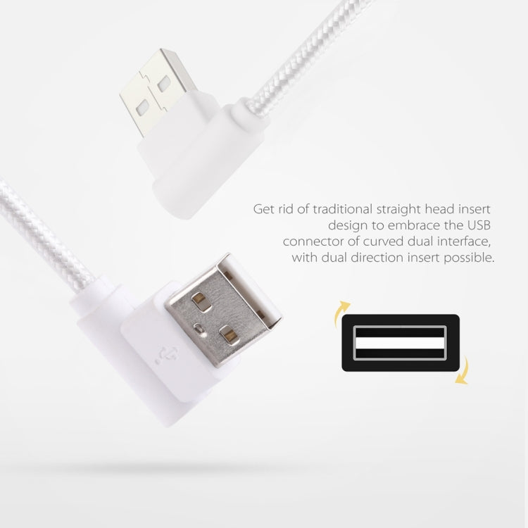 1.2 ม. 2A 90 สายทองแดงทอข้อศอก USB-C / Type-C 3.1 ถึง USB 2.0 ข้อมูล / สายชาร์จ